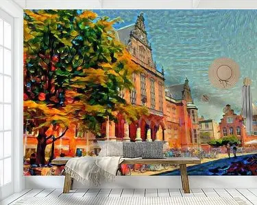 Schilderij Groningen Academiegebouw in Zomer Zwrot pieniędzy