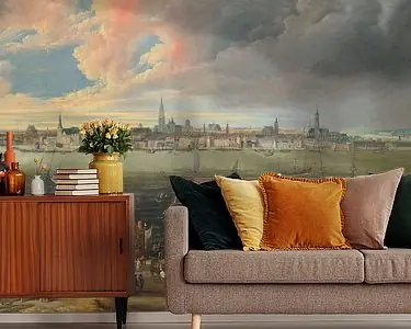 Panoramisch zicht op de stad Antwerpen aan de overkant van de Schelde, Jan Wildens Darmowa dostawa