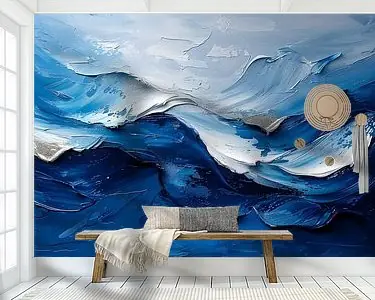 Water Schilderij | Schilderij Blauw | Schilderij Wit Tani