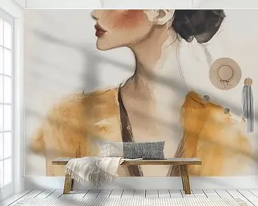 Zwrot pieniędzy Modern portret, aquarel