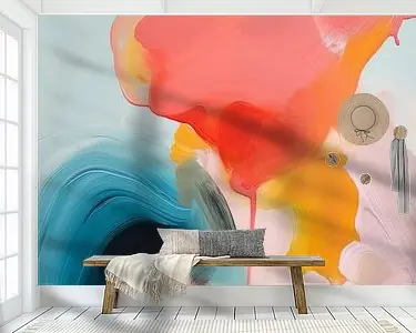 Kleurrijk, modern en abstract schilderij Bezpieczna płatność