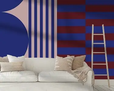 Felle kleuren en strepen collectie. Marineblauw en bruin nr. 7 Wysoka jakość