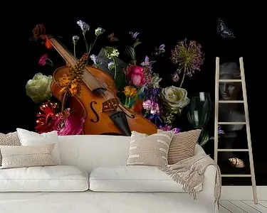 Bloemstilleven met viool Najlepsza cena