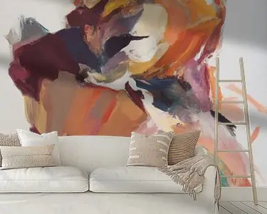 Kleurrijk en abstract expressief schilderij Kup teraz