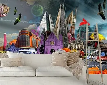 Collage skyline Scheveningen tot Den Haag Najlepsza cena