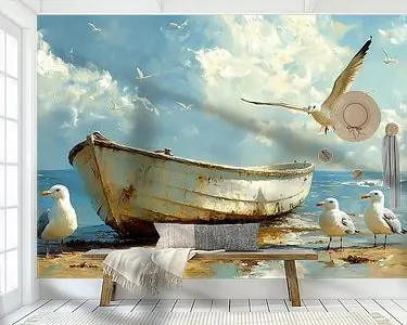 Bezpieczna płatność Verweerde roeiboot op het strand