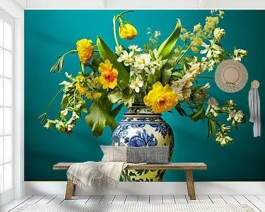 Popularny Veld bloemen boeket schilderij wilde bloemen