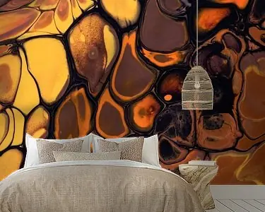 Vloeibare retro kleuren in diagonale lijnen in oranje, geel en bruin tinten Wyprzedaż