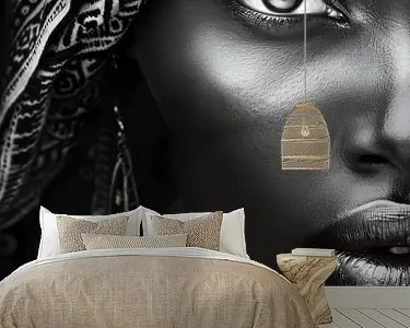 Zwrot pieniędzy Portret, close-up van een jonge Afrikaanse vrouw