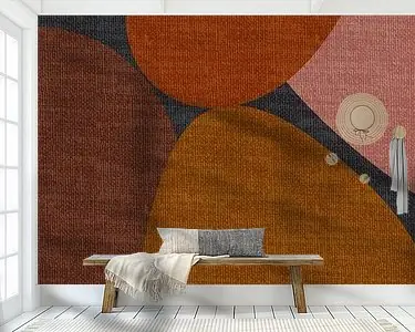 Bezpieczna płatność Moderne abstracte geometrische organische retrovormen in aardetinten: roze, terra, bruin, grijs