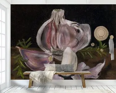 knoflook en rozemarijn olieverf Popularny