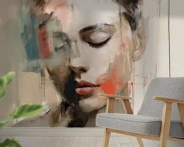 Rabat Modern en abstract portret in lichte kleuren