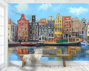 Amsterdam in Kleur: Een Levendig Kunstwerk Oryginalny