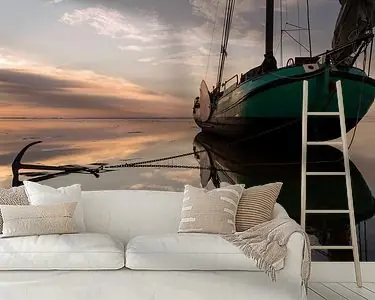 Wyprzedaż Droogliggend skutsje bij zonsondergang