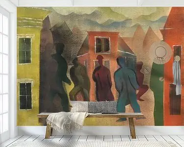 Straatbeeld met figuren, Hendrik Nicolaas Werkman Tani