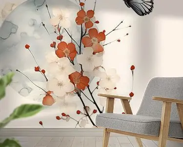 Japandi, Bloesem en Vlinder Rabat