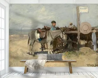 Premium Ezel op het strand van Scheveningen, Anton Mauve (gezien bij vtwonen)