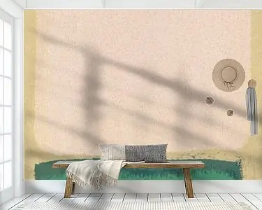 Szybka dostawa Modern abstract expressionisme. Wit, groen, warm natuurlijk geel.