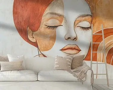 Rustige Harmonie Portret in Aardse Kleuren Najlepsza cena