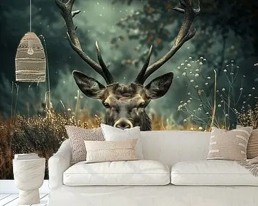 Hert in de stilte van het woud Nowość