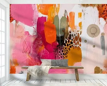 Oranje Roze Abstract Wysoka jakość