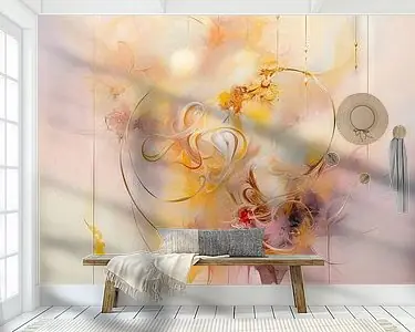 Hart, abstract schilderij - hart vorm, minimalisme, peach fuzz Kup teraz