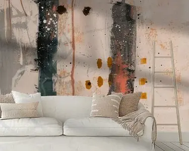 Modern abstract, aardetinten, Japandi stijl Premium