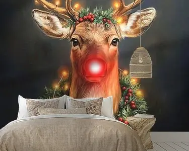 Promocja Rudolph in gehuld in Kerstlicht no.1