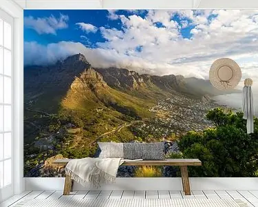 Tafelberg bij zonsondergang gezien vanaf de Lion's Head, Kaapstad Tani