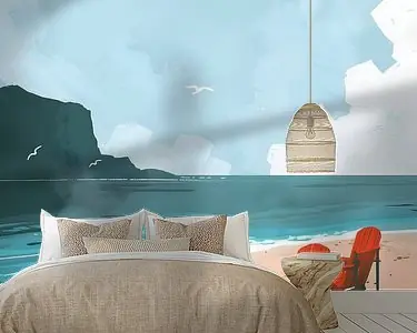 De rode stoelen op het strand Oferta