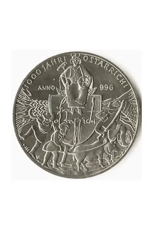 Penning Oostenrijk 5 Euro 1996 1000 jahre Ostarrichi Autentyczny