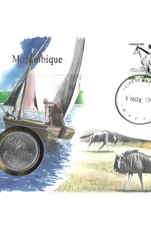 Numisbrief Mozambique 1986 20 Meticais met stempel 1 nov. 1991 Ostatnia szansa