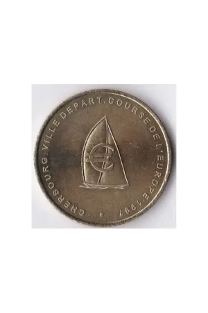Oryginalny Frankrijk 1 euro de Cherbourg 1997 penning