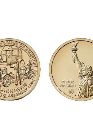 USA 1 dollar 2025 D 'American Innovation 'Michigan- Auto Assembly Line' Unc Wysoka jakość