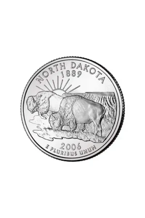 U.S.A ¼ Dollar North Dakota 2006 P UNC Premium