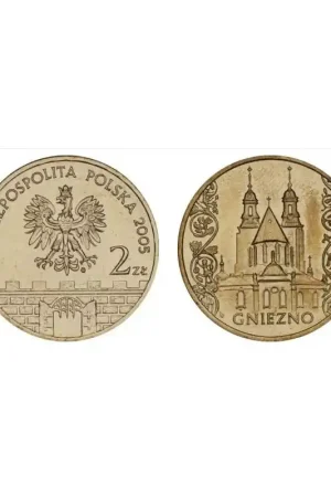 Oryginalny Polen 2005 2 Zlote Gniezno Unc