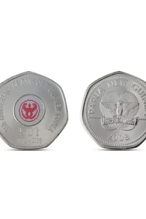 Tylko dziś Papua New Guinea 2008 50 Toea Unc 35 Anniversary of the Bank of Papua New Guinea