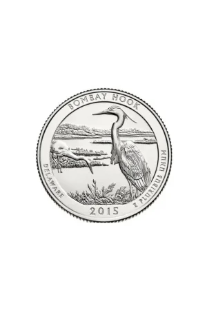 KM ??? U.S.A ¼ Dollar Bombay Hook 2015 D Unc Kup teraz