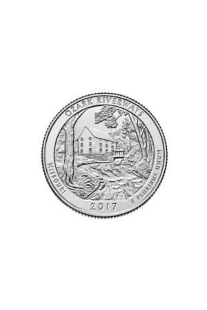 Ekspresowa dostawa KM ??? U.S.A ¼ Dollar Ozark Riverways 2017 P UNC