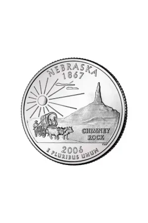 Oryginalny KM 383 U.S.A ¼ Dollar Nebraska 2006 P UNC