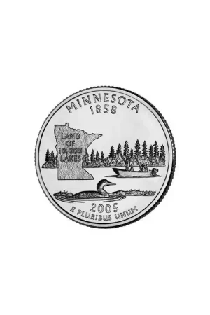 Zwrot pieniędzy KM 371 U.S.A ¼ Dollar Minnesota 2005 D UNC