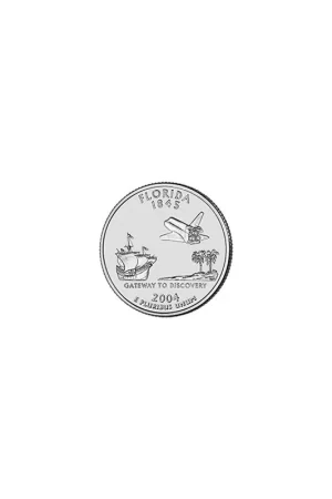 Nowość KM 356 U.S.A ¼ Dollar Florida 2004 P UNC