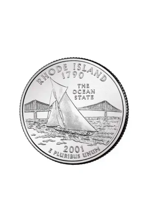 Tylko dziś KM 320 U.S.A ¼ Dollar Rhode Island 2001 P UNC