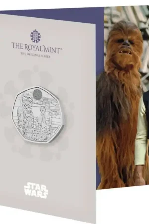 Kup teraz Groot Brittannië 2024 50 Pence 'Star Wars Han Solo & Chewbacca' Bu
