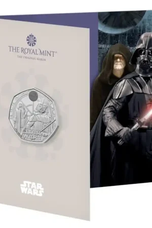 Autentyczny Groot Brittannië 2023 50 Pence 'Star Wars - Darth vader and emporor Palpatine" Bu