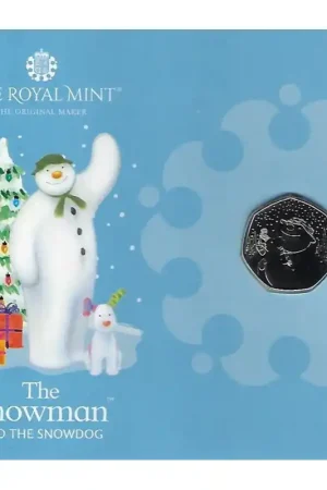 Nowość Groot Brittannië 2022 50 Pence'the Snowman and the snowdog' Bu