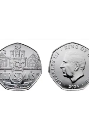 Gibraltar 2024 50 pence Christmas Unc Popularny