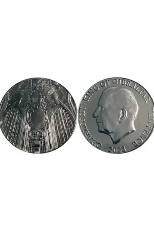 Gibraltar 2023 10 pence Unc met King Charles Wysoka jakość