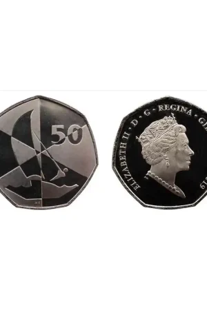Gibraltar 2019 50 Pence 'International Island Games' Unc Wyprzedaż