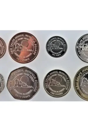 Gibraltar 2018 1 pence t/m 2 pounds Unc 'new calpehouse Norfolk Square' Premium